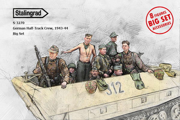 Stalingrad Miniatures 1/35 German Half Track Crew (8 Figures)