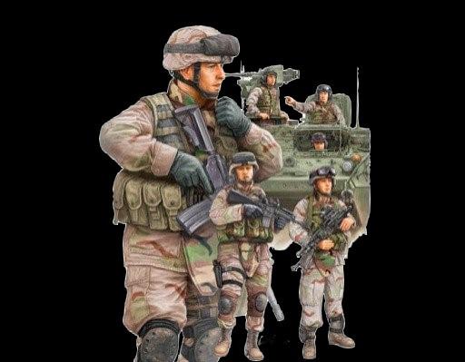 Trumpeter Military Models 1/35 Modern US Army Crewmen & Infantry Figure Set  (6) Kit