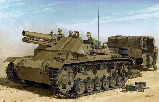 Dragon 1/35 DAK 15cm sIG33 on Fgst Pz III Tank (Re-Issue) Kit