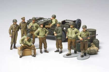 Tamiya 1/48 WWII US Infantry at Rest (9) & Jeep Kit – Military