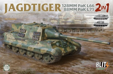 1/35 Jagdtiger Tank w/128mm Pak L66 & 88mm Pak L71 Guns (2 in 1) Kit