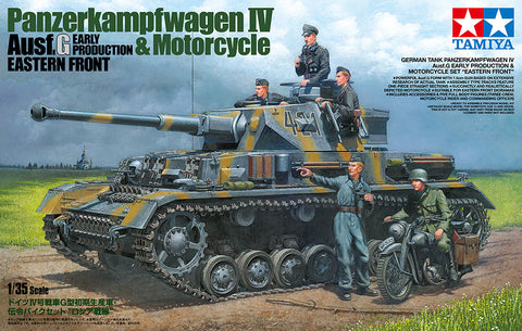 Tamiya 1/35  German Panzer IV Ausf.G Early and Motorcycle Limited Edition Kit