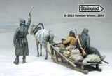 Stalingrad Miniatures 1/35 Russian Winter, 1941 Set - 3 Figures, Horse and Sled