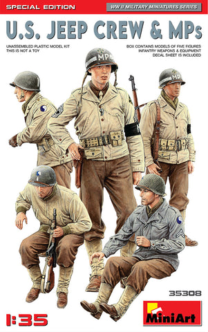 MiniArt 1/35 WWII US Jeep Crew & MPs (5) (Special Edition) Kit