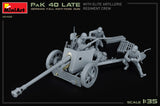 MiniArt 1/35 WWII German 7.5cm PaK 40 Late Anti-Tank Gun w/4 Elite Artillery Regiment Crew Kit