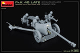 MiniArt 1/35 WWII German 7.5cm PaK 40 Late Anti-Tank Gun w/4 Elite Artillery Regiment Crew Kit