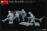 MiniArt 1/35 WWII German 7.5cm PaK 40 Late Anti-Tank Gun w/4 Elite Artillery Regiment Crew Kit