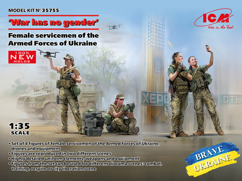 ICM 1/35 Brave Ukraine: Female Servicemen of the Armed Forces of Ukraine (4) (New Tool) Kit