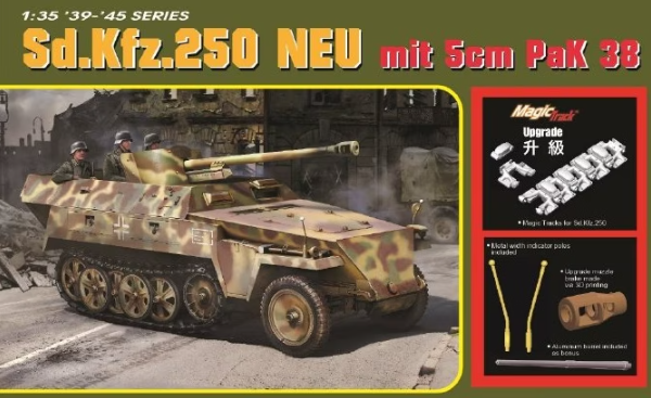 Dragon Military 1/35 SdKfz 250 NEU Halftrack w/5cm PaK 38 Gun Kit ...