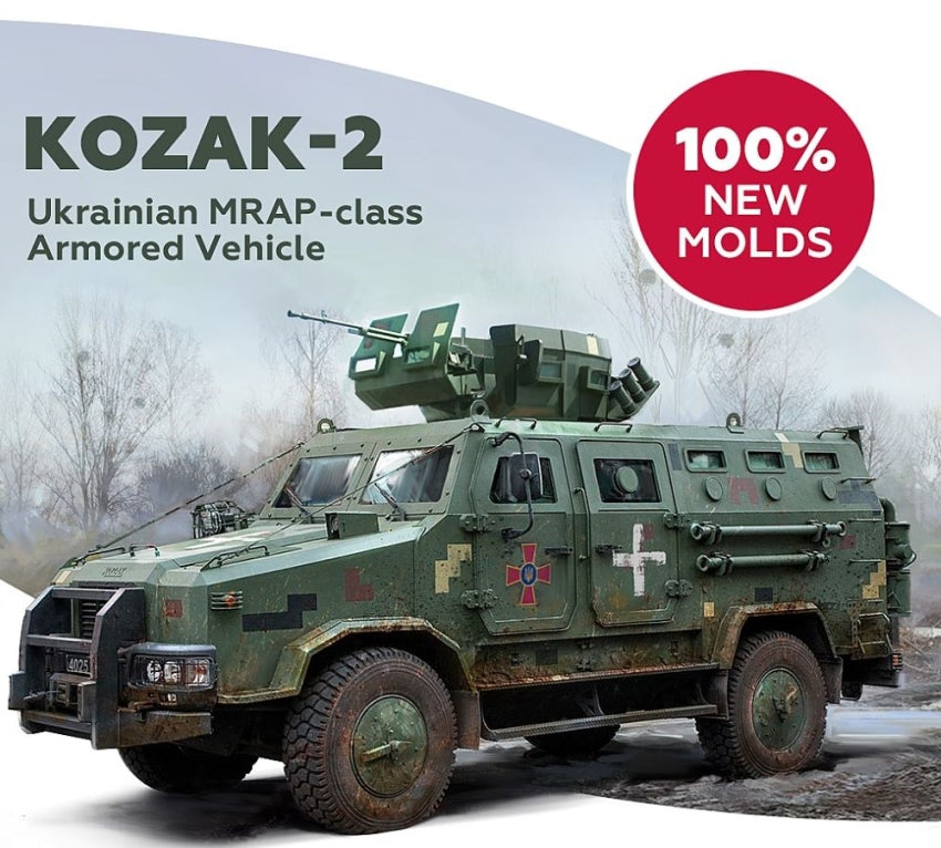 ICM 1/35 Kozak-2 Ukrainian MRAP-Class Armored Vehicle (New Tool) Kit