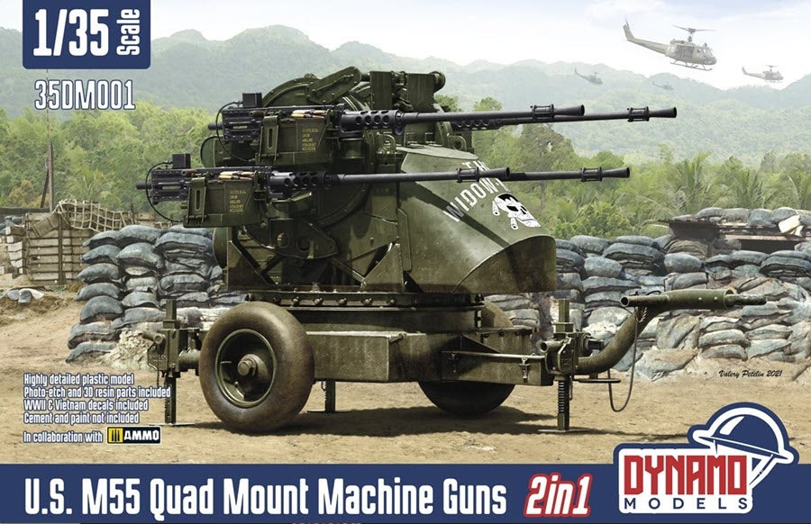 Dynamo Models 1/35 US M55 Quad Mount Machine Gun (2 in 1) Kit
