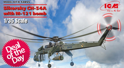 ICM 1/35 US Sikorsky CH54A Heavy Helicopter w/M121 Bomb Kit