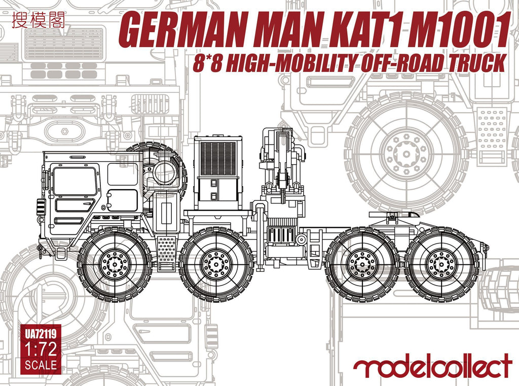 ModelCollect 1/72 German MAN KAT1 M1001 8x8 High-Mobility Off-Road Truck Kit