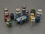 MiniArt Military Models 1/35 Milk Cans w/Small Cart Kit