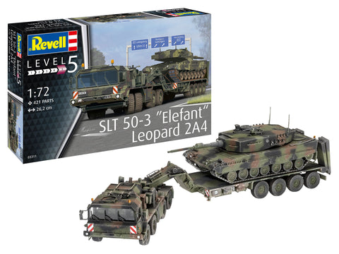 Revell Germany Military 1/72 SLT 50-3 Elefant Tank Transporter & Leopard 2A4 Tank Kit