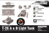 Minairons Miniatures 1/100 Spanish Civil War:  T26A/B Light Tank (5) Plastic Kit
