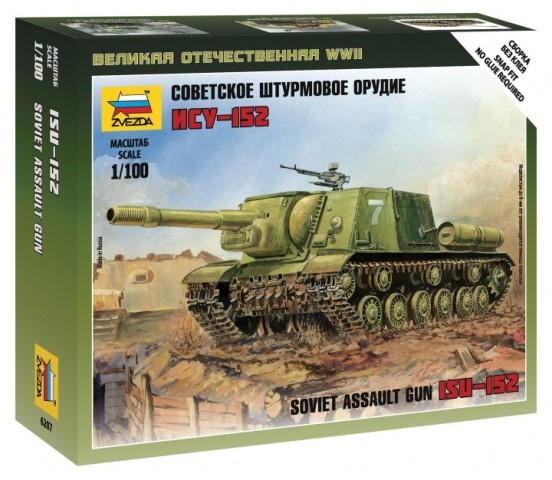 Zvezda 1/100 ISU152 Self-Propelled Gun Tank Snap Kit