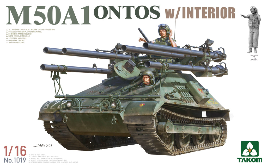 Takom 1/16 M50A1 Ontos Tank w/Interior & Figure (New Tool) Kit