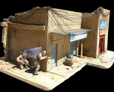 Dioramas Plus 1/35 Shorted Out in Iraq Ruined Building w/Sidewalks & Rubble Kit