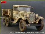 MiniArt Military Models 1/35 WWII Soviet 2-Ton 6x4 Truck & 76mm USV-BR Gun (New Tool) Kit