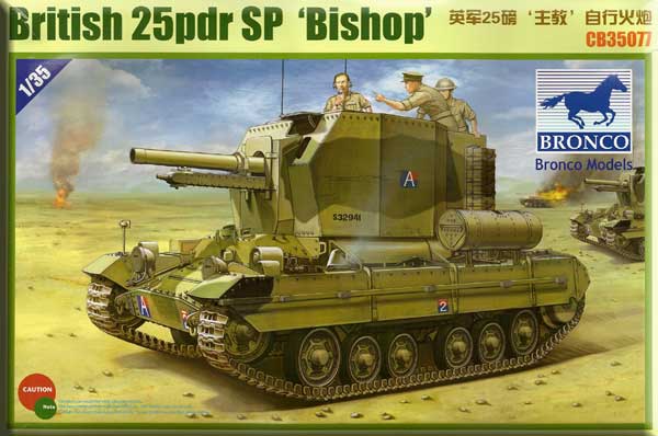 Bronco Military 1/35 British Bishop Self-Propelled Artillery Vehicle w/25-Pdr Howitzer Gun Kit