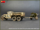 MiniArt Military Models 1/35 WWII Soviet 2-Ton 6x4 Truck & 76mm USV-BR Gun (New Tool) Kit