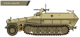 Academy 1/35 German SdKfz 251/1 Ausf C Halftrack w/3 Infantry Figures (New Tool) Kit
