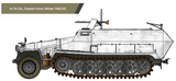 Academy 1/35 German SdKfz 251/1 Ausf C Halftrack w/3 Infantry Figures (New Tool) Kit