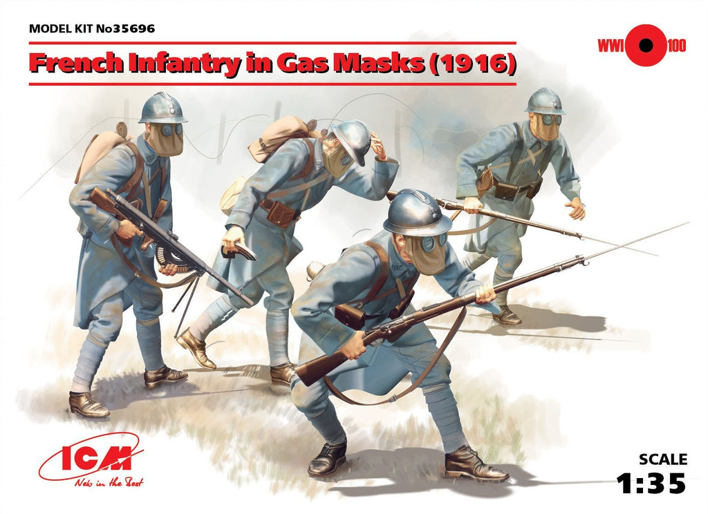 ICM 1/35 French Infantry in Gas Masks 1916 (4) Kit