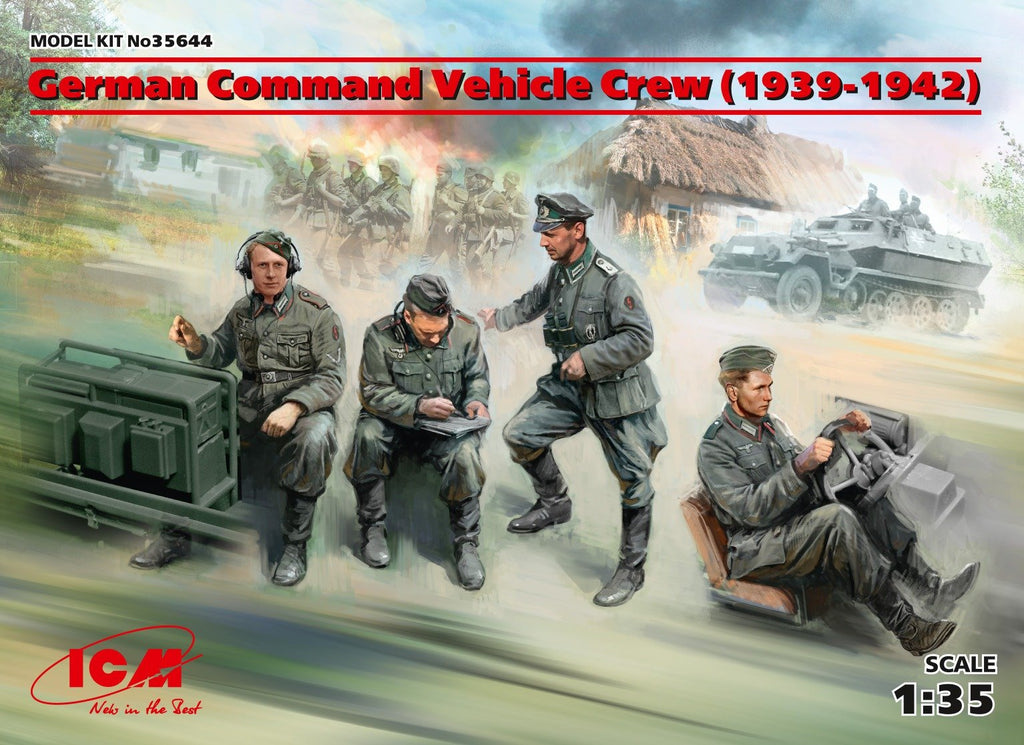 ICM 1/35 German Command Vehicle Crew 1939-1942 (4) (New Tool) Kit