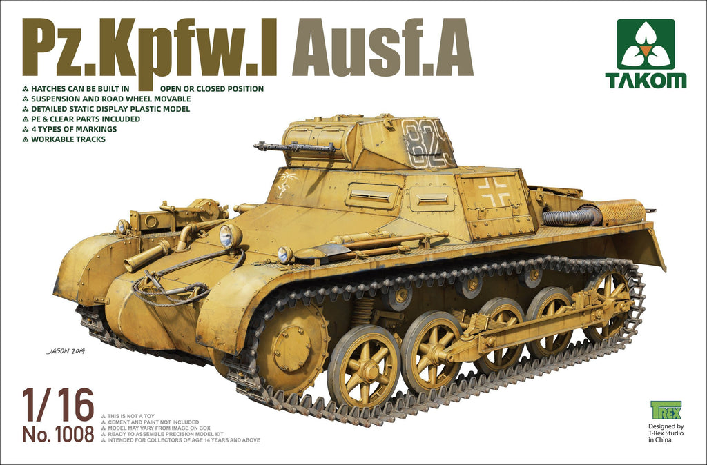 Takom 1/16 PzKpfw I Ausf A Tank (New Tool) Kit