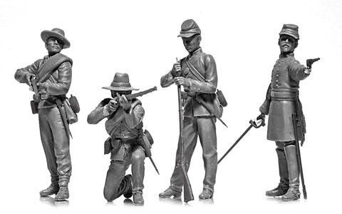 ICM Military Models 1/35 American Civil War Confederate Infantry (4) (New Tool) Kit