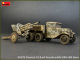 MiniArt Military Models 1/35 WWII Soviet 2-Ton 6x4 Truck & 76mm USV-BR Gun (New Tool) Kit