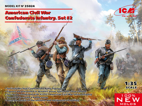 ICM 1/35 American Civil War Confederate Infantry. Set #2 (100% new molds)