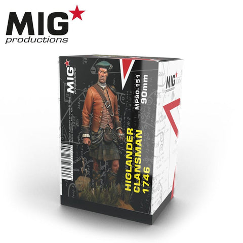 MIG 90mm Productions Highlander Clansman 1746 Resin Figure
