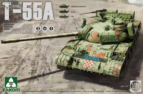 Takom 1/35 Russian Medium Tank T-55A 3 in 1 Kit