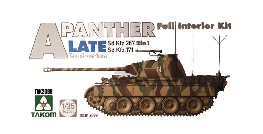 Takom 1/35 WWII Panther A Late Production SdKfz 171/267 Tank w/Full Interior (2 in 1) Kit
