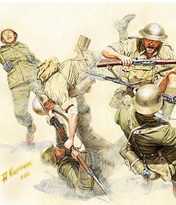 Master Box Ltd 1/35 Hand to Hand Combat British & German Infantry N.Africa WWII (5) Kit