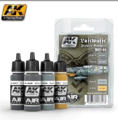 AK Interactive Air Series: Luftwaffe Fighter Camouflage Acrylic Paint Set (4 Colors) 17ml Bottles