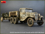 MiniArt Military Models 1/35 WWII Soviet 2-Ton 6x4 Truck & 76mm USV-BR Gun (New Tool) Kit