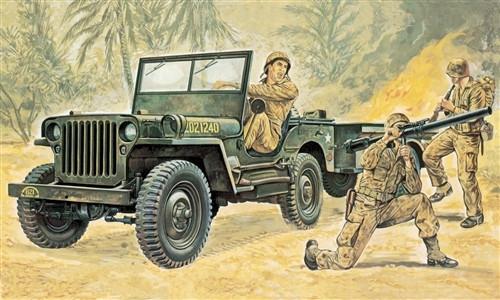 Italeri Military 1/35 Jeep w/Trailer Kit