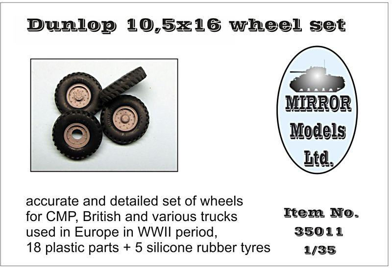 Mirror Models 1/35 Dunlop 10 5x16 Wheel/Tire Set for WWII CMP/British Trucks (5) Kit