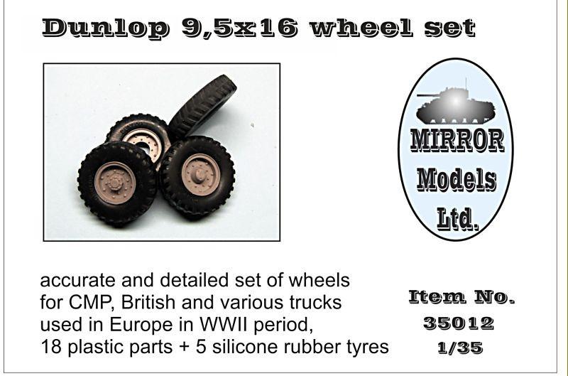 Mirror Models 1/35 Dunlop 9 5x16 Wheel/Tire Set for WWII CMP/British Trucks (5) Kit