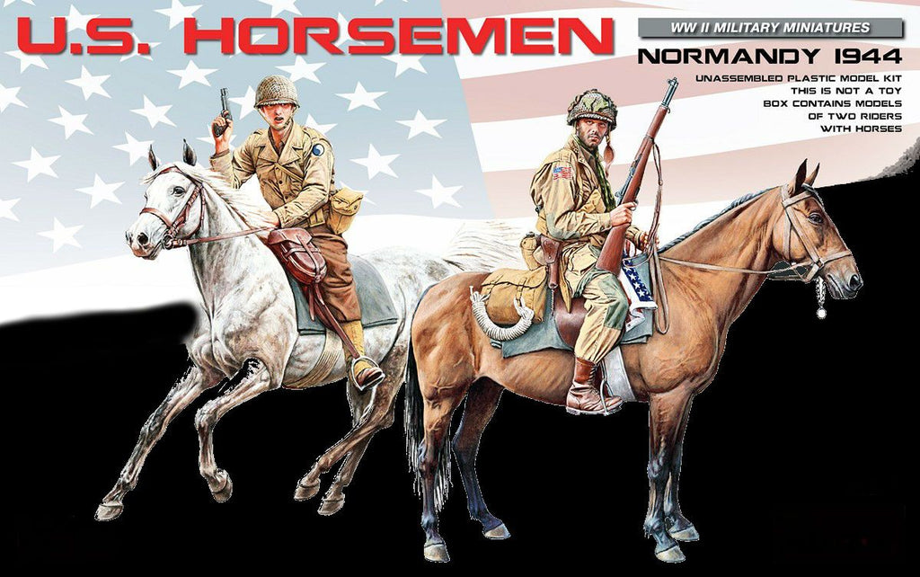 MiniArt Military Models 1/35 US Horsemen Normandy 1944 (2 Mounted) Kit