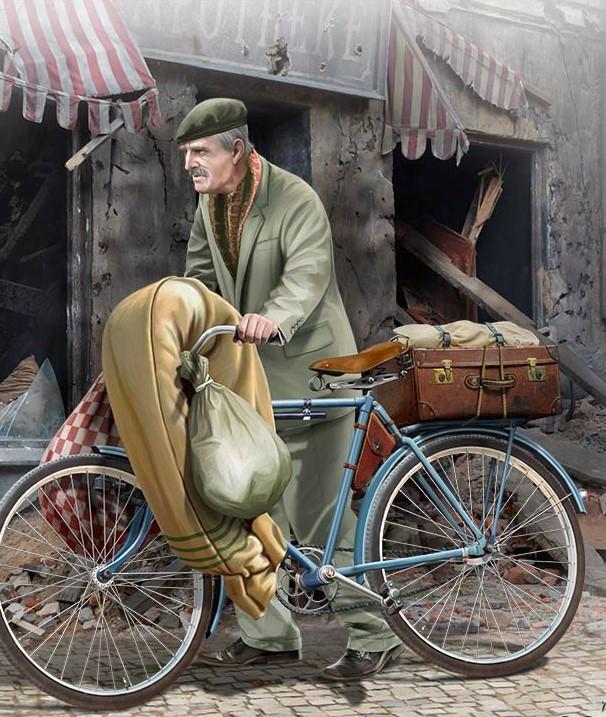 Master Box Ltd 1/35 The Price of War, Elderly European Man w/Bicycle 1944-45 Kit