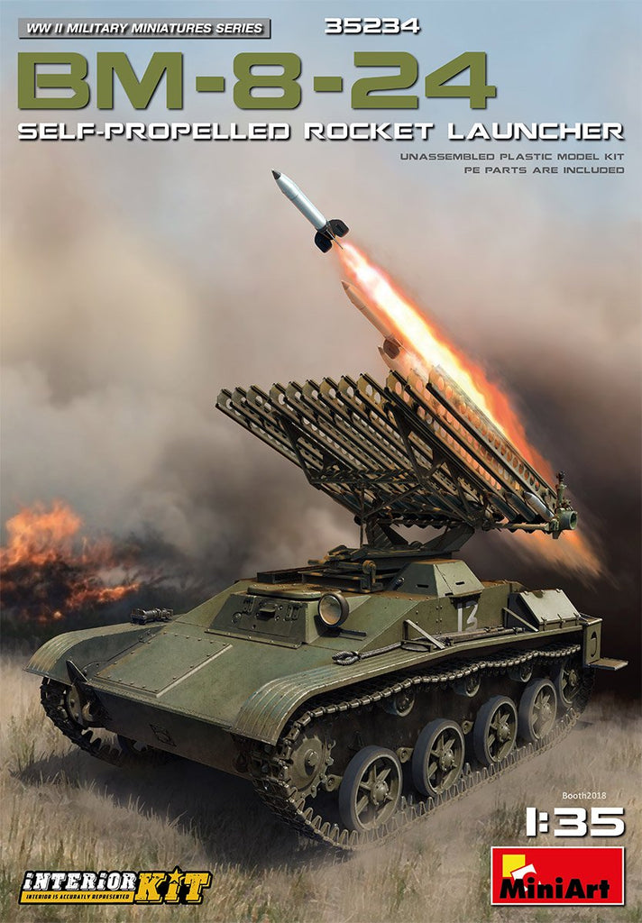 MiniArt 1/35 BM8-24 Self-Propelled Rocket Launcher (New Tool) Kit