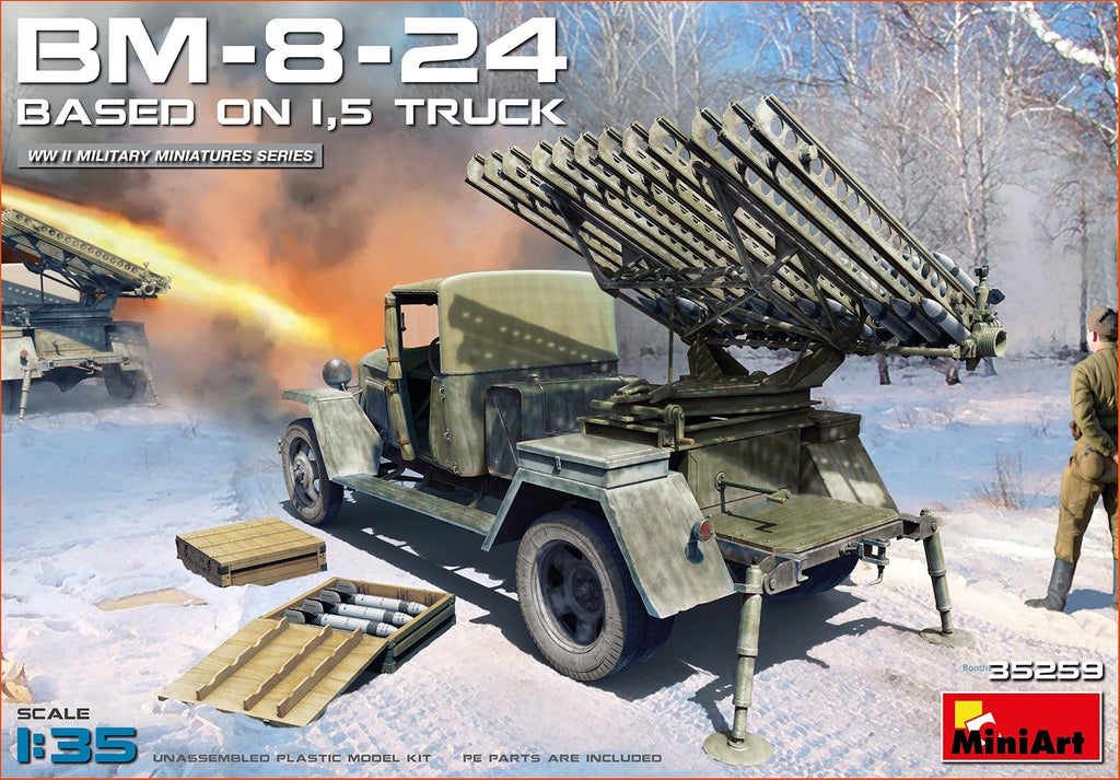 MiniArt Military Models 1/35 Soviet BM8-24 Rocket Launcher Based on 1.5-Ton Truck (New Tool) Kit