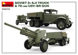 MiniArt Military Models 1/35 WWII Soviet 2-Ton 6x4 Truck & 76mm USV-BR Gun (New Tool) Kit