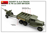 MiniArt Military Models 1/35 WWII Soviet 2-Ton 6x4 Truck & 76mm USV-BR Gun (New Tool) Kit