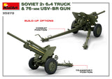 MiniArt Military Models 1/35 WWII Soviet 2-Ton 6x4 Truck & 76mm USV-BR Gun (New Tool) Kit